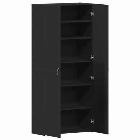 Szafka na buty Czarna 80x35,5x180 cm z materiału drewnopochodnego Lumarko!