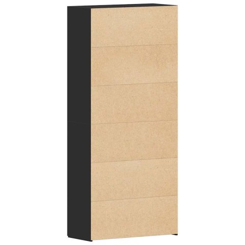 Szafka na buty Czarna 80x35,5x180 cm z materiału drewnopochodnego Lumarko!