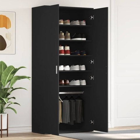 Szafka na buty Czarna 80x39x180 cm Drewno inżynieryjne Lumarko!