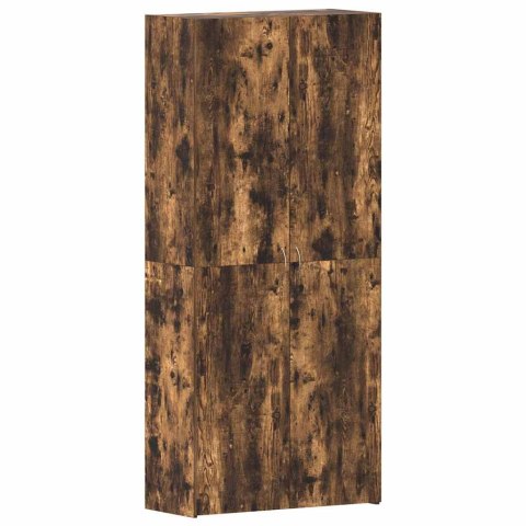 Szafka na buty w dębowym dymie 80x35,5x180 cm z drewna inżynieryjnego Lumarko!