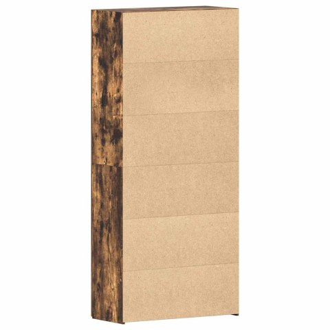 Szafka na buty w dębowym dymie 80x35,5x180 cm z drewna inżynieryjnego Lumarko!