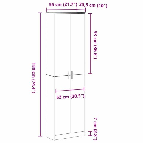 Garderoba Sonoma Oak 55x25x189 cm Drewno inżynieryjne Lumarko!