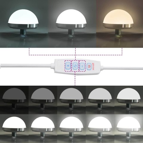 Dwuczęściowy zestaw toaletki z LED w stylu vintage, z materiałów drewnopodobnych Lumarko!