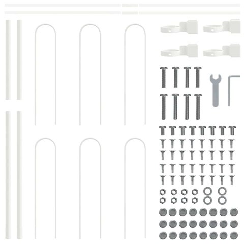 Biały Płot Ogrodowy z Górnym Łukiem - 15,3m x 1m stalowy Lumarko!