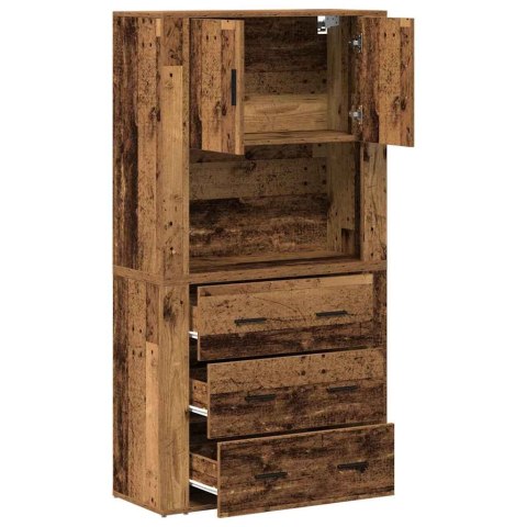 Wysoka szafka Stare drewno 80x33x150 cm Drewno inżynieryjne Lumarko!