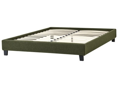 Łóżko bez zagłówka Boucle ROANNE 140 x 200 cm Ciemnozielony
