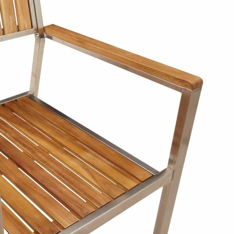 Zestaw do jadalni w ogrodzie 5 pcs Brązowy lite drewno akacjowe Lumarko!