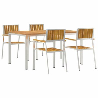 Zestaw do jadalni w ogrodzie 5 pcs Brązowy lite drewno akacjowe Lumarko!