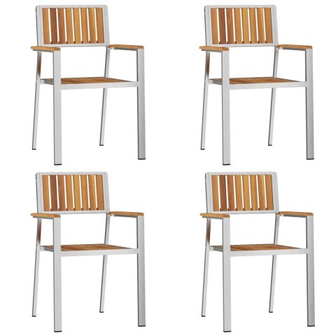 Zestaw do jadalni w ogrodzie 5 pcs Brązowy lite drewno akacjowe Lumarko!