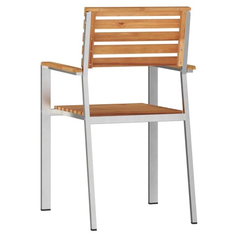 Krzesła Ogrodowe w zestawie 8 sztuk 54,5x56x89 cm z Litego Drewna Tekowego Lumarko!