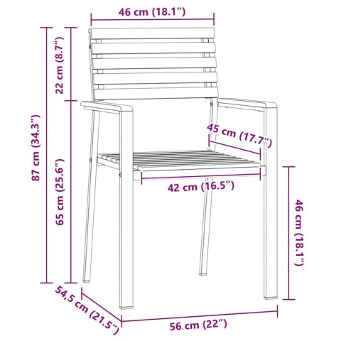 Krzesła Ogrodowe w zestawie 8 sztuk 54,5x56x89 cm z Litego Drewna Tekowego Lumarko!