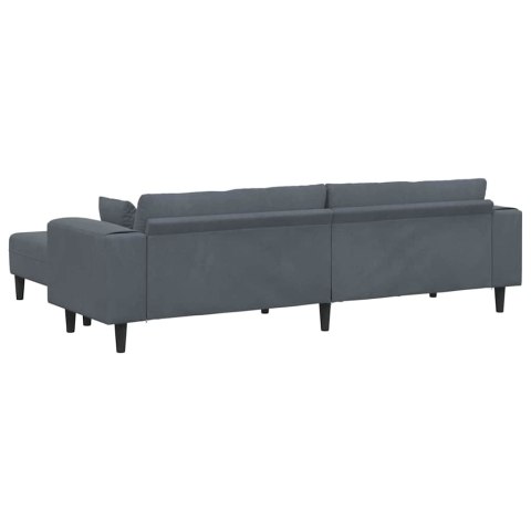 Sofa welurowa z poduszką 3 pcs Ciemnoszary 208 cm Aksamit Lumarko!