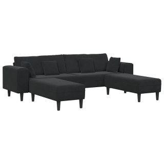 Sofa welurowa z poduszką 3 pcs Czarny 208 cm Aksamit Lumarko!