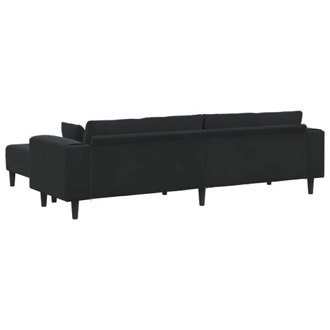 Sofa welurowa z poduszką 3 pcs Czarny 208 cm Aksamit Lumarko!