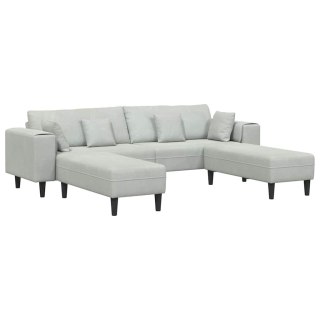Sofa welurowa z poduszką 3 pcs Jasnoszary 208 cm Aksamit Lumarko!