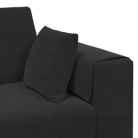 Sofa welurowa z poduszką Czarny 208 cm Aksamit Lumarko!