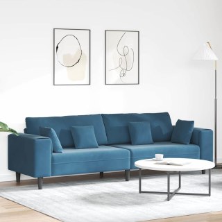 Sofa welurowa z poduszką Niebieski 208 cm Aksamit Lumarko!