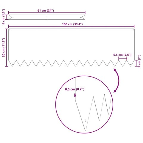Krawędzie do trawnika 50 sztuk oliwkowe 100x0,5x30 cm stalowe Lumarko!