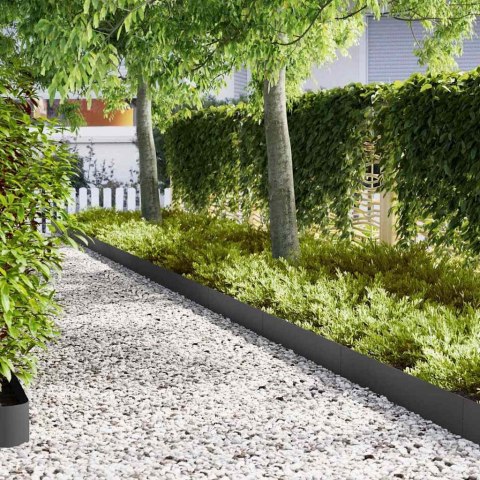 Obrzeża Trawnikowe 50 sztuk, czarne, 100 x 0,5 x 20 cm, stalowe. Lumarko!