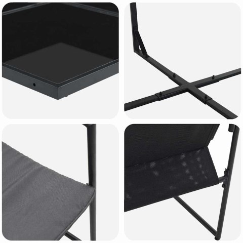 Zestaw do jadalni w ogrodzie 17 pcs Czarny Stal Lumarko!