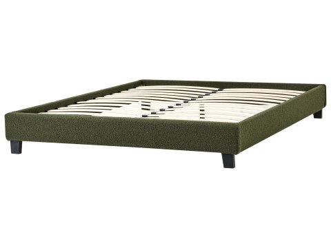 Łóżko bez zagłówka Boucle ROANNE 160 x 200 cm Ciemnozielony
