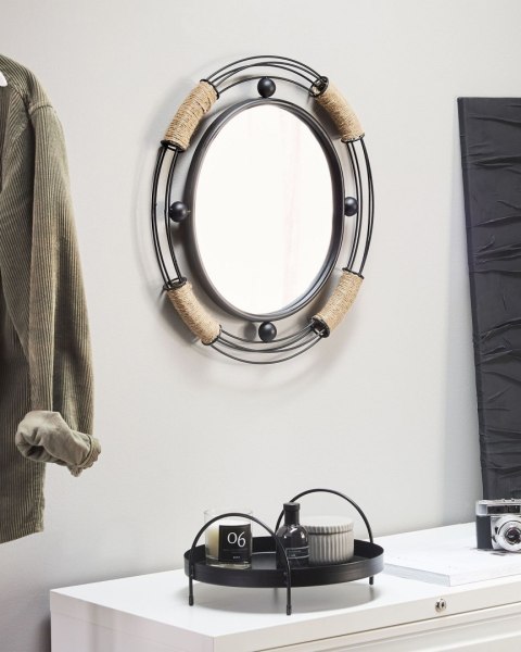 Lustro ścienne MOULINS 50 cm 55 cm Metal Czarny