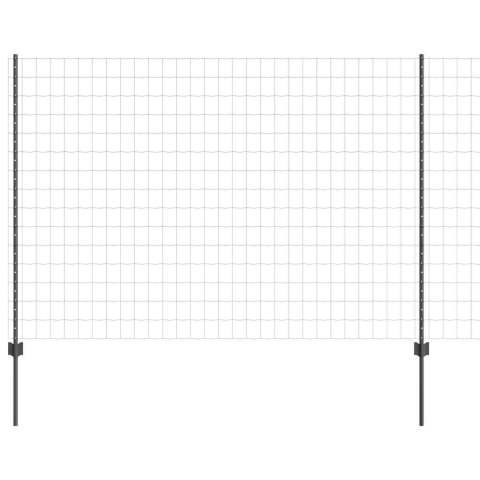 Euro ogrodzenie z 10 słupkami w kolorze szarym 1.5x10 m stal Lumarko!
