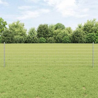 Euro Płot z 5 Słupkami Srebrny 0,6x10 m Stal Lumarko!