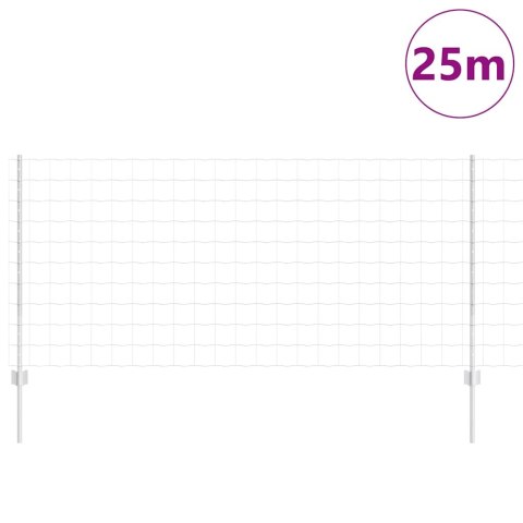 Euro Ogrodzenie z 22 słupkami Srebrny 1x25 m Stal Lumarko!