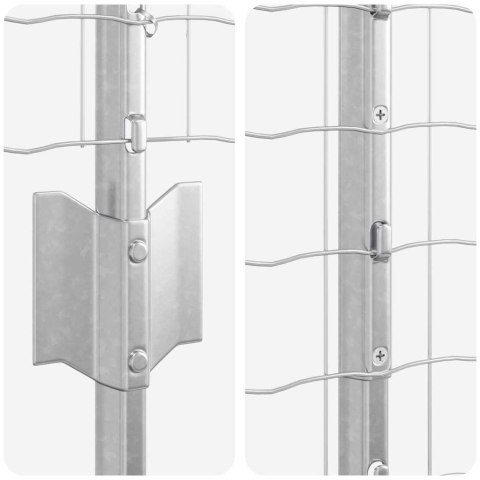 Euro Ogrodzenie z 22 słupkami Srebrny 1x25 m Stal Lumarko!