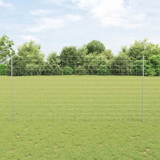 Euro Płot z 10 słupkami Srebrny 1,5x10 m Stal Lumarko!
