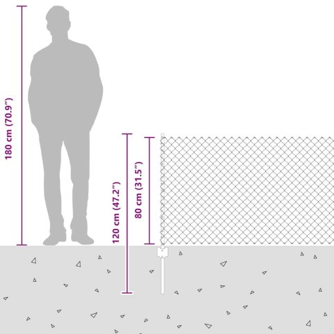 VidaXL Ogrodzenie z siatki łańcuchowej z słupkiem 10 x 0,8 m zielony
