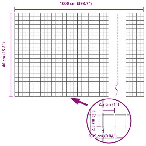 VidaXL Ogrodzenie z drutu spawanego z słupkami 10 x 0,4 m zielony
