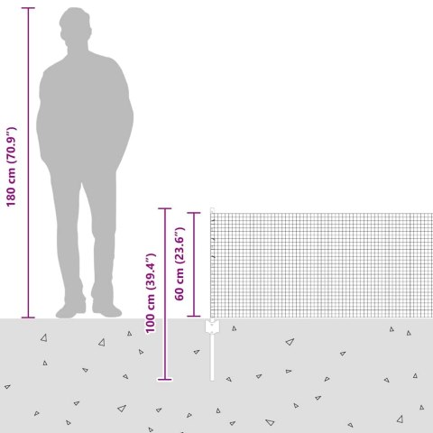 Zielone ogrodzenie z drutu spawanego z 5 słupkami U 0.6x10 m Stal Lumarko!