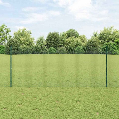 VidaXL Ogrodzenie z drutu spawanego z słupkami 50 x 1 m zielony Siatka