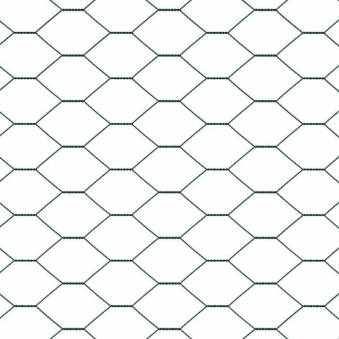VidaXL Sześciokątne ogrodzenie z słupkiem 10 x 0,5 m Stal pokryta PVC