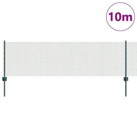 VidaXL Sześciokątne ogrodzenie z słupkiem 10 x 0,6 m Stal pokryta PVC