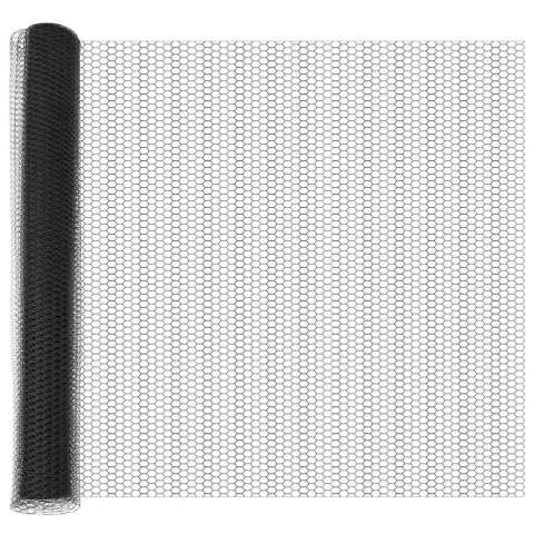 VidaXL Sześciokątne ogrodzenie z słupkiem 10 x 1 m Stal pokryta PVC