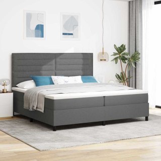 Ciemnoszare łóżko na sprężynach z materacem 200x200 cm z tkaniny Lumarko!