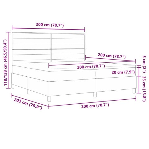 Łóżko kontynentalne z materacem czarne 200x200 cm tkanina Lumarko!