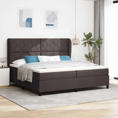 Box Spring z materacem w ciemnym brązie, 200x200 cm, tkanina Lumarko!