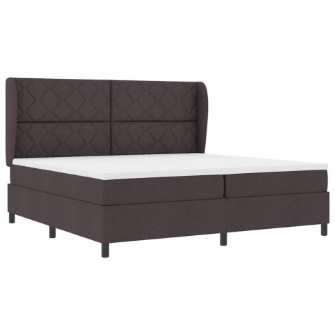 Box Spring z materacem w ciemnym brązie, 200x200 cm, tkanina Lumarko!