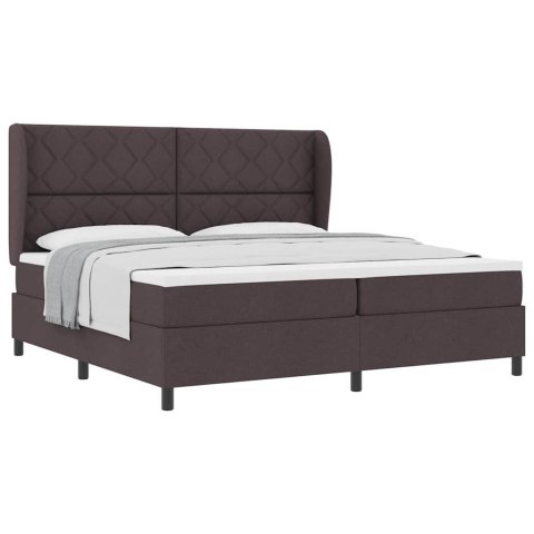 Box Spring z materacem w ciemnym brązie, 200x200 cm, tkanina Lumarko!