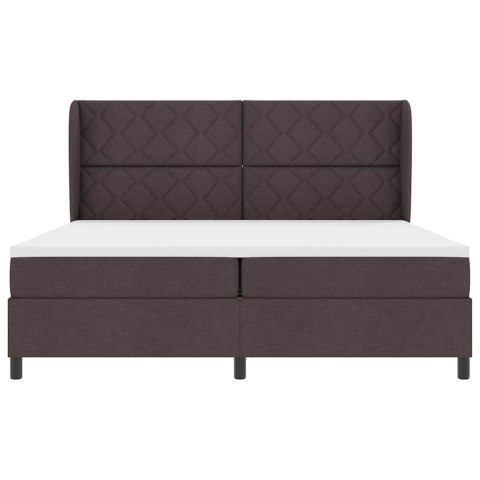 Box Spring z materacem w ciemnym brązie, 200x200 cm, tkanina Lumarko!
