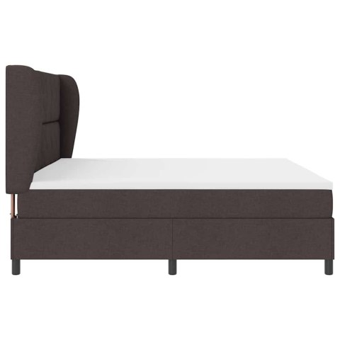 Box Spring z materacem w ciemnym brązie, 200x200 cm, tkanina Lumarko!