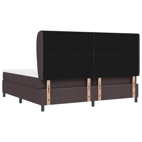 Box Spring z materacem w ciemnym brązie, 200x200 cm, tkanina Lumarko!