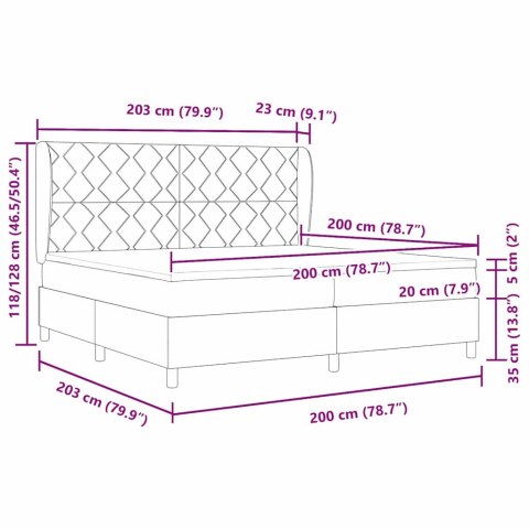 Box Spring z materacem w ciemnym brązie, 200x200 cm, tkanina Lumarko!