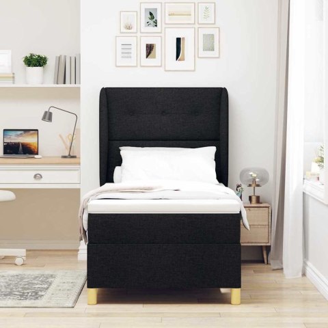 ŻycieXL Box Spring Łóżko z Materacem Czarny 80x200 cm Tkanina Lumarko!