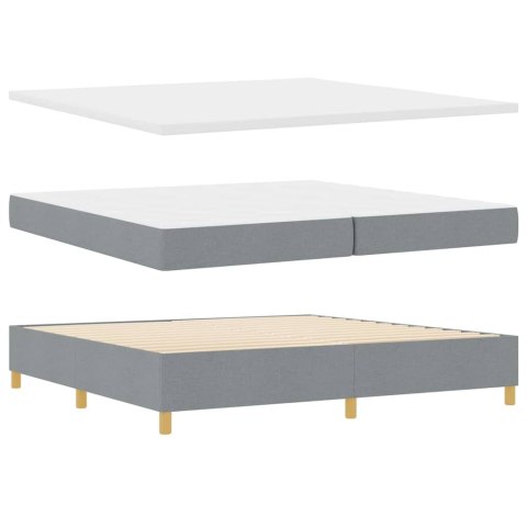 łoże Box Spring z materacem i LED jasnoszare 200x200 cm materiał Lumarko!