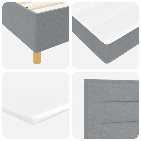 łoże Box Spring z materacem i LED jasnoszare 200x200 cm materiał Lumarko!